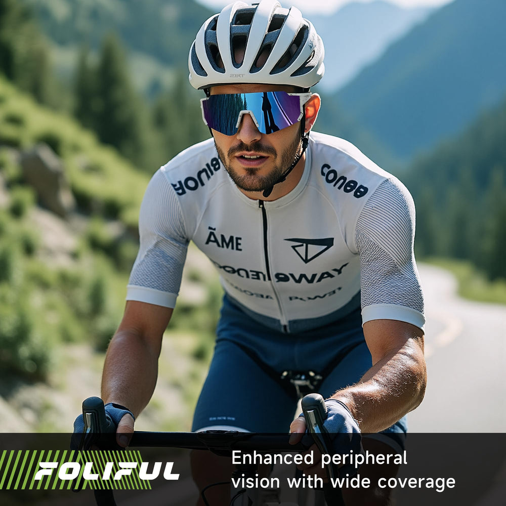 Foliful gafas en uso durante carrera con sujeción estable y comodidad