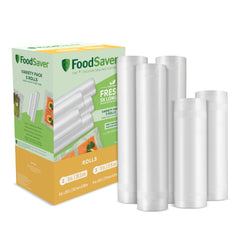 FoodSaver vista frontal del paquete de rollos conserva frescura