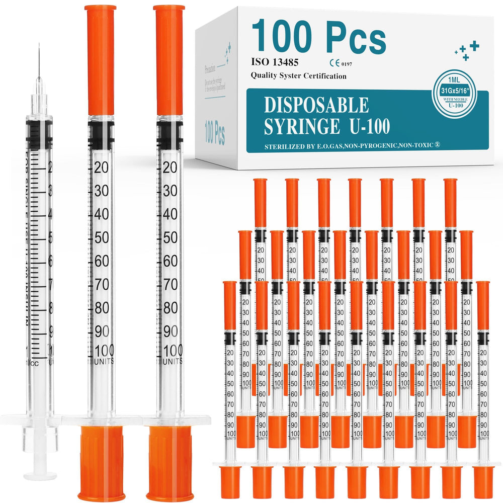 Foosi empaque frontal del pack de 100 jeringas, ahorro y suministro continuo