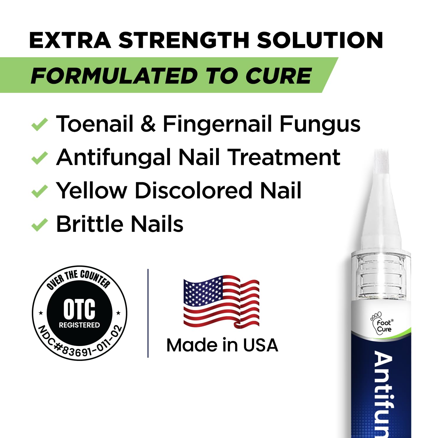 foot cure pen primer plano del aplicador para aplicación precisa y controlada sobre la uña