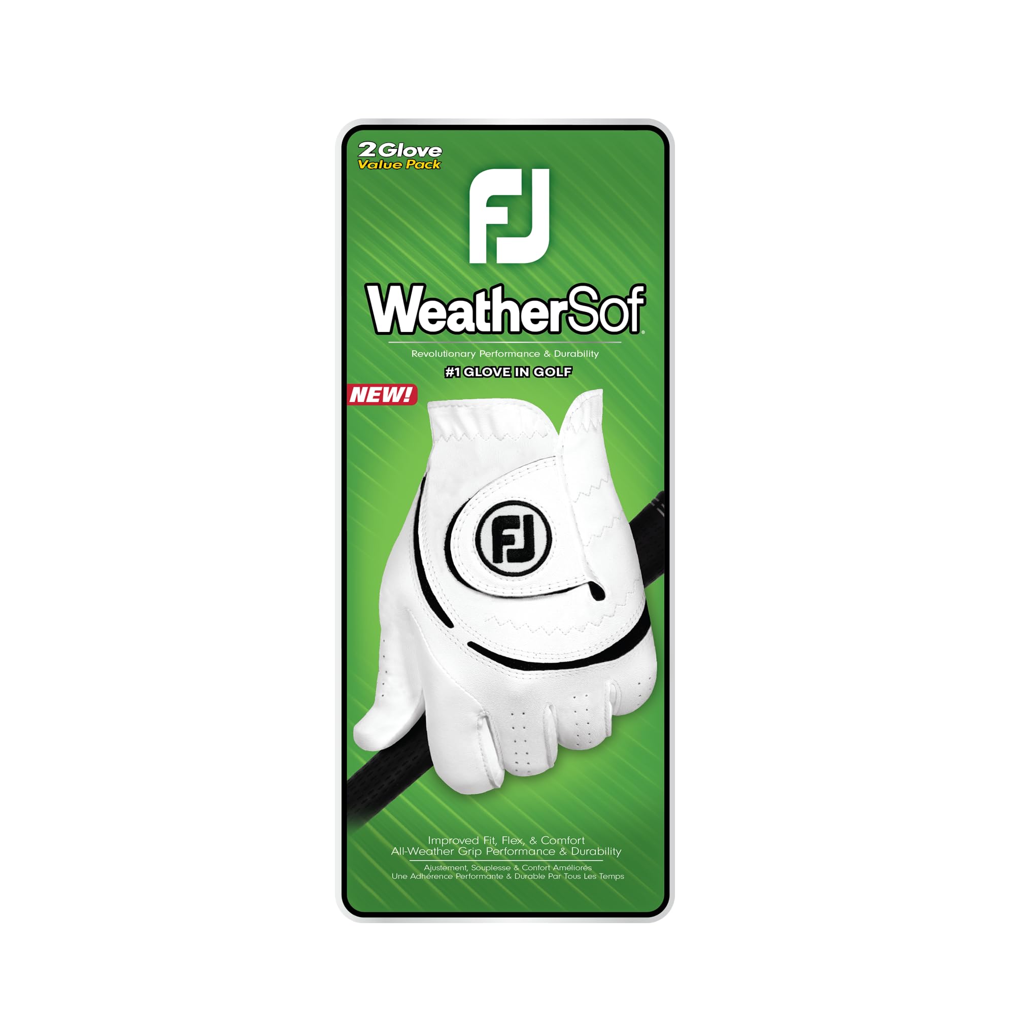 FootJoy etiqueta de talla Cadet M/L y cierre ComforTab indicando ajuste