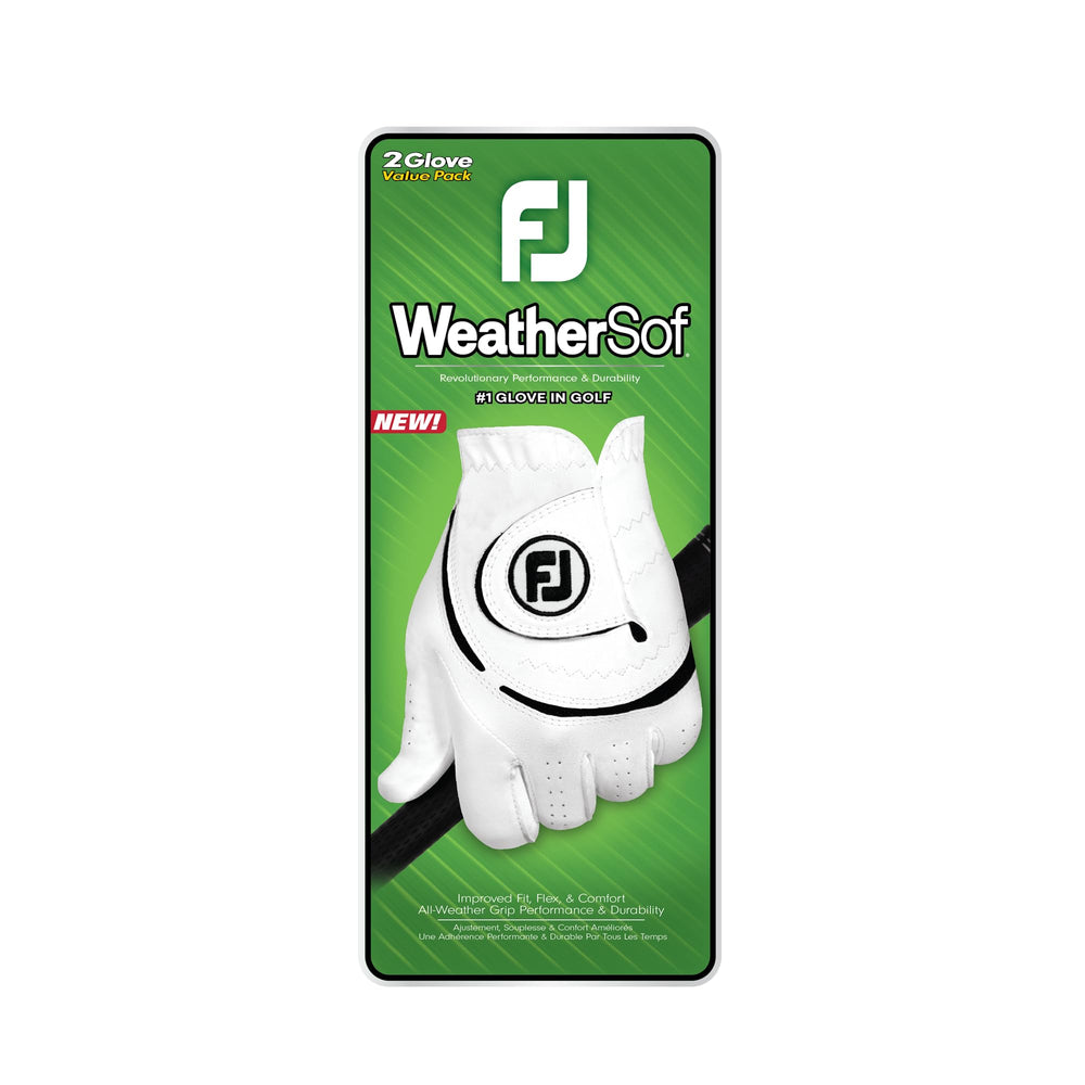 FootJoy etiqueta de talla Cadet M/L y cierre ComforTab indicando ajuste