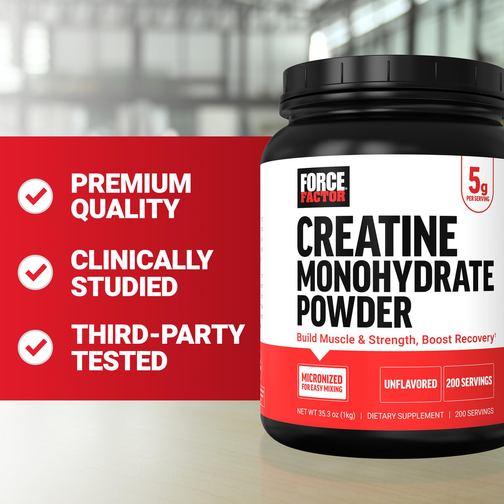 Force Factor sello GMP y pruebas de calidad para mayor confianza