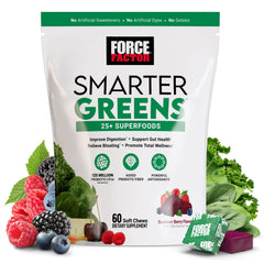 Force Factor empaque frontal Smarter Greens mostrando conveniencia