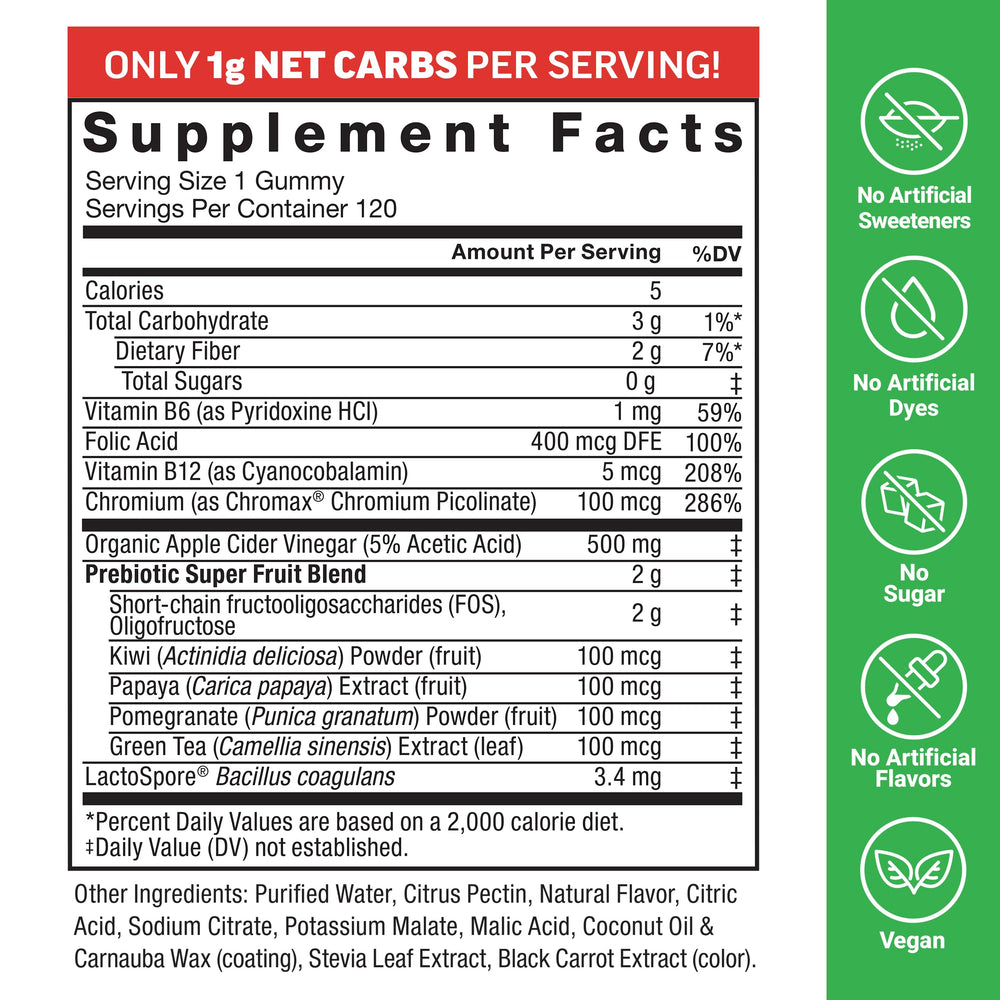 Force Factor etiqueta con lista de ingredientes y sellos de calidad
