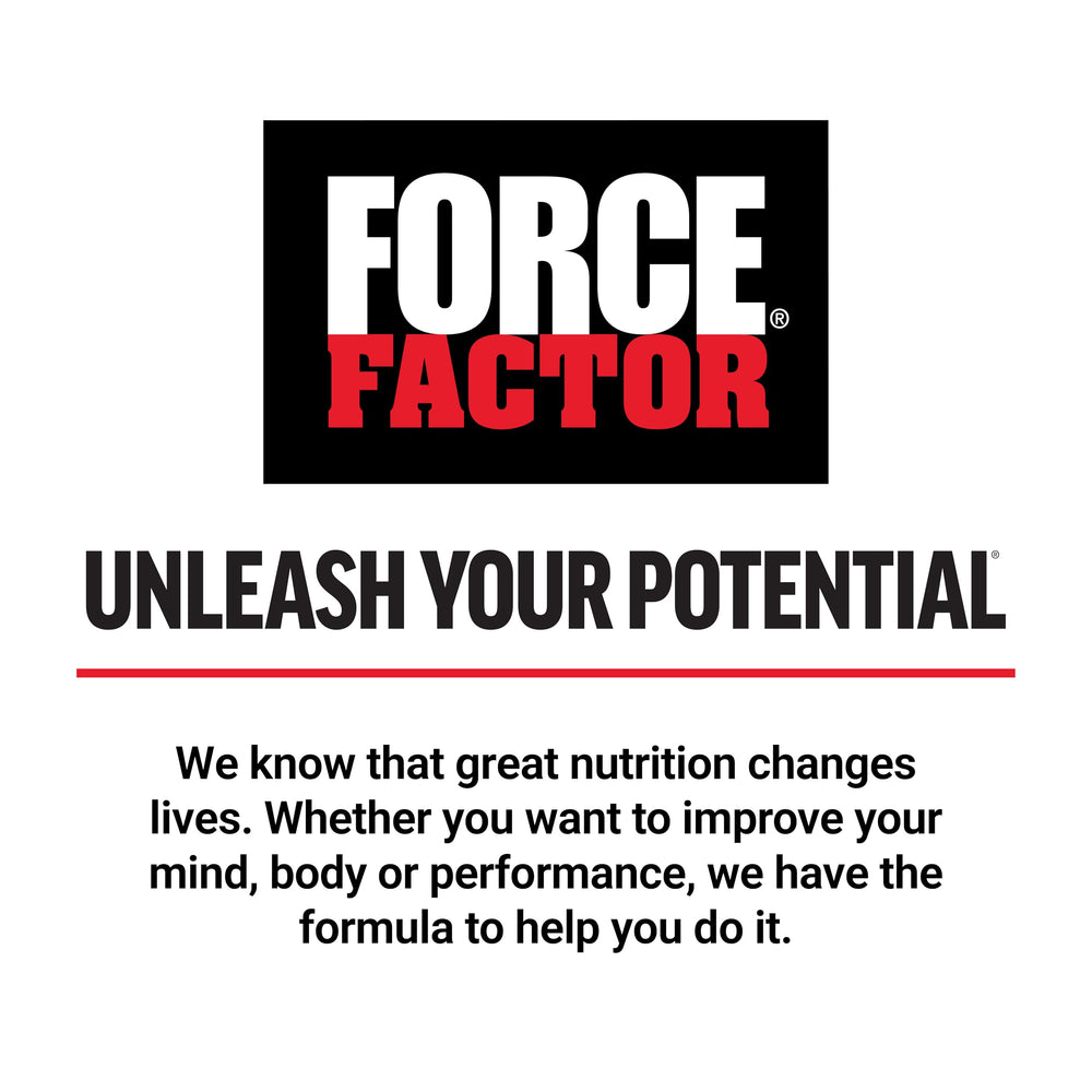 Force Factor comparación de tamaño del envase para referencia visual