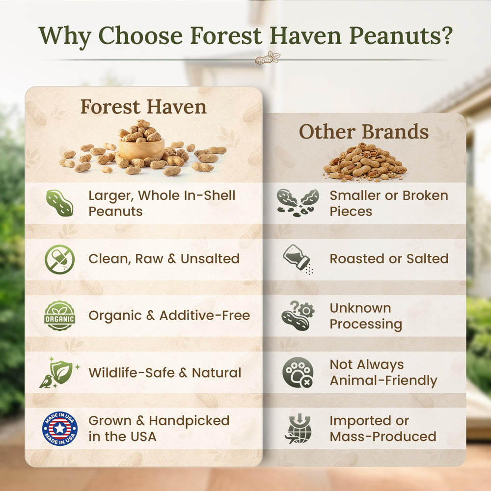Forest Haven etiqueta del producto con información de cultivo USA y uso seguro