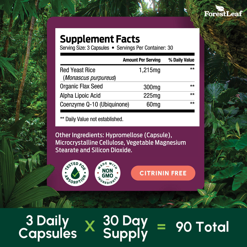 ForestLeaf cápsula junto a CoQ10 para ilustrar soporte energético