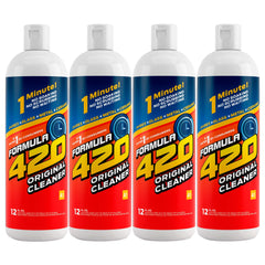 Formula 420 vista frontal del pack de 4 botellas para limpieza eficaz