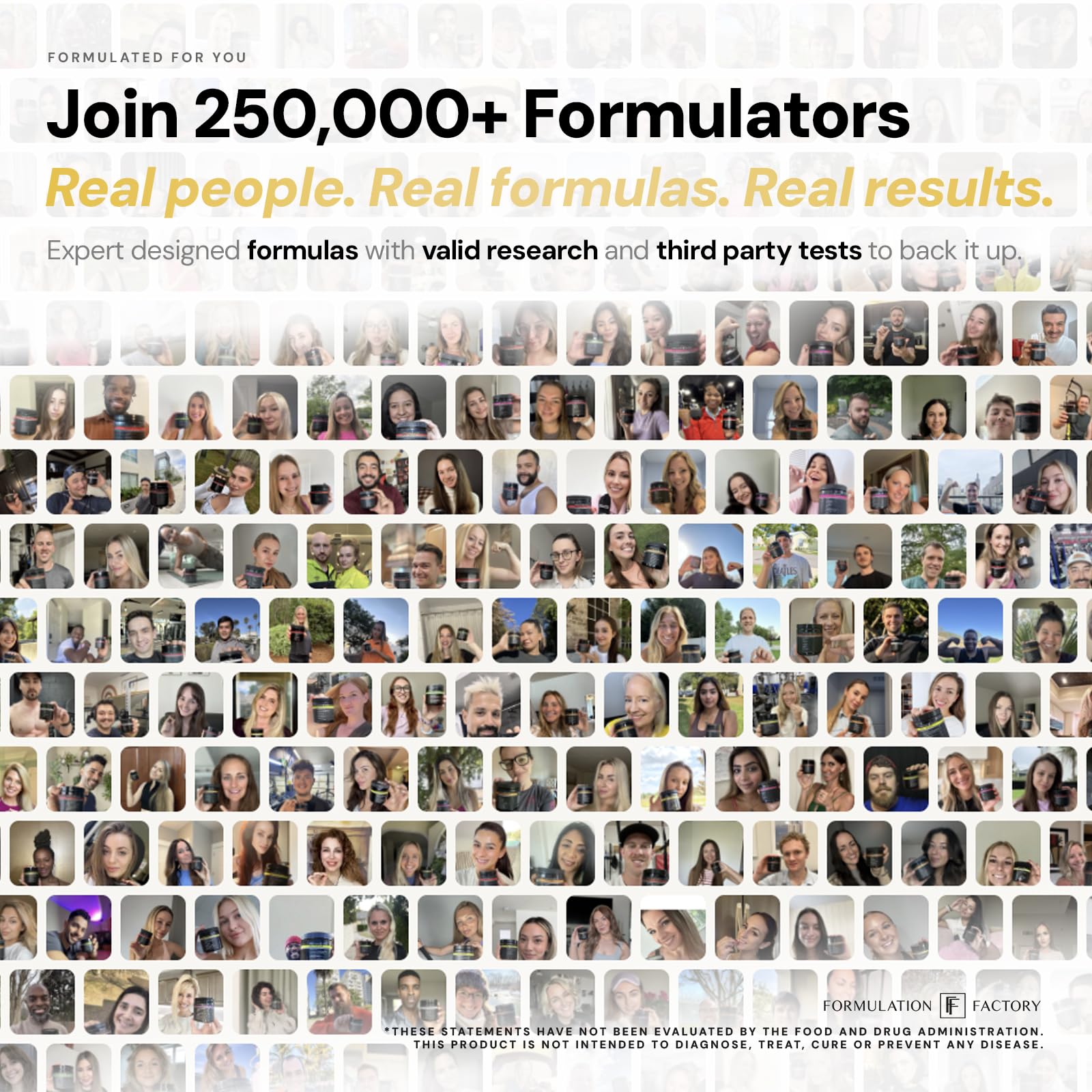 Formulation Factory cápsulas en mano demostrando tamaño y facilidad de ingesta