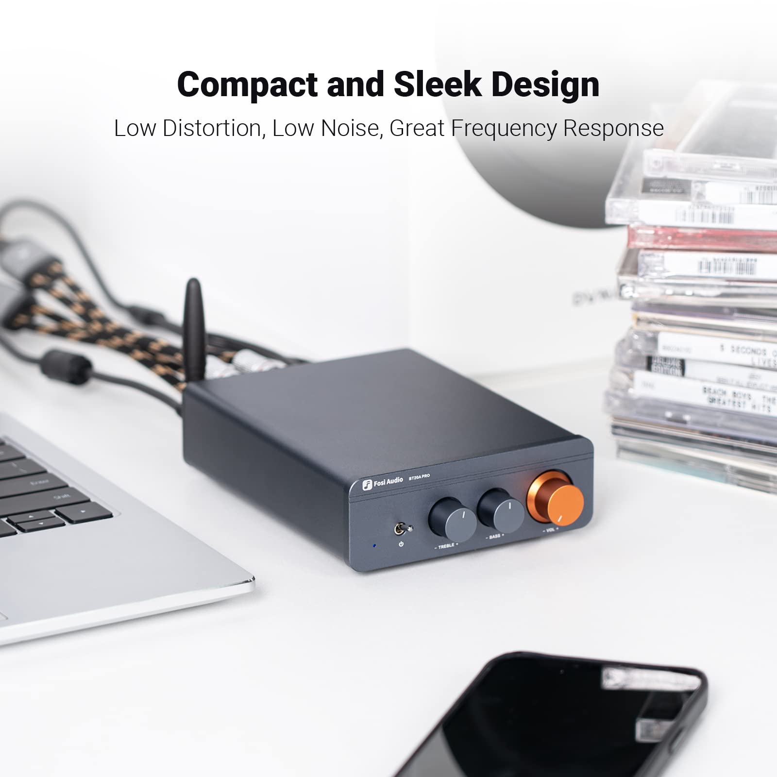 Fosi Audio BT20A Pro antena Bluetooth incluida para mejor alcance inalámbrico
