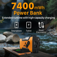FosPower manivela en acción generando energía manualmente cuando falla luz