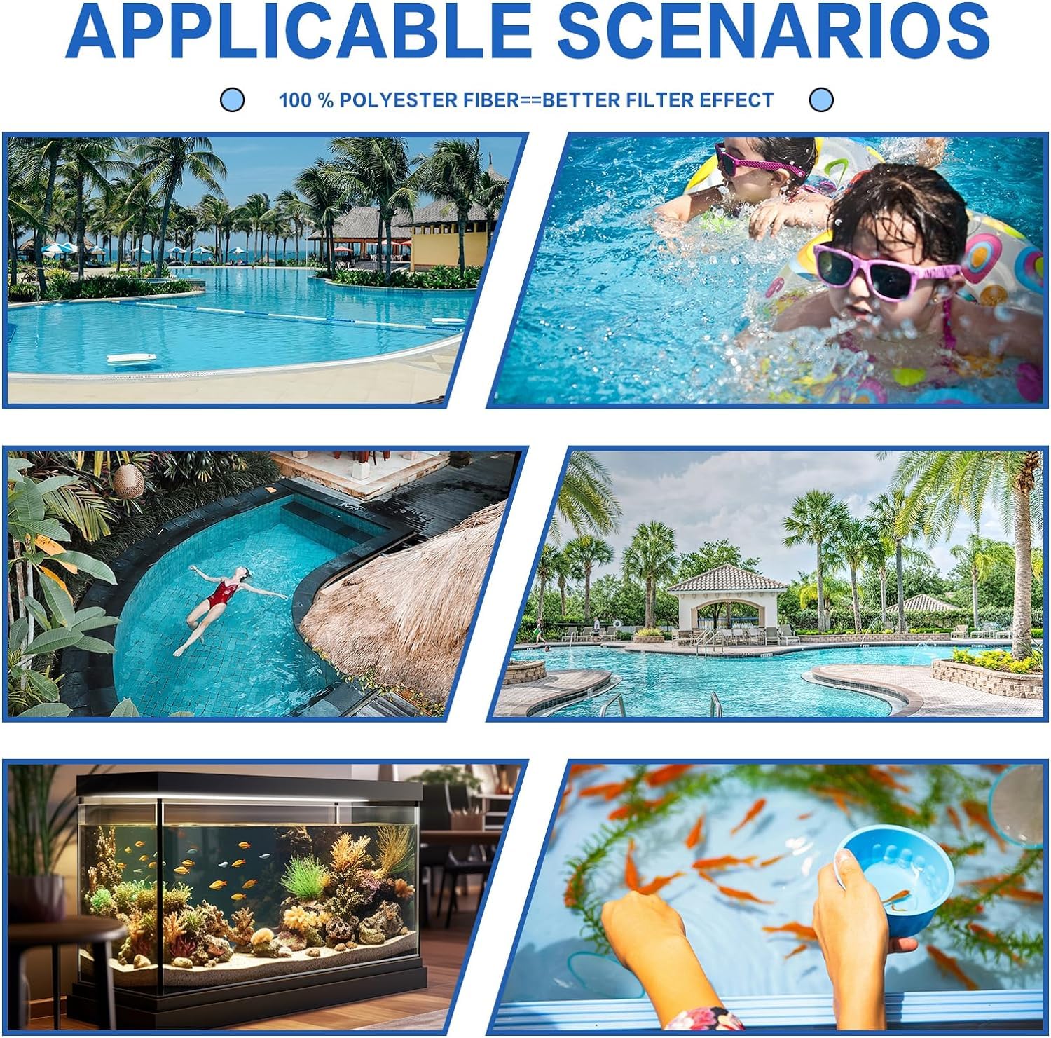 Escena lifestyle Foubret junto a piscina mostrando beneficio de agua cristalina
