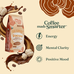 Four Sigmatic close-up del molido que resalta textura y conservación del sabor