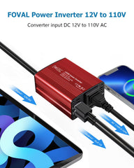 FOVAL detalle de entradas AC y puertos USB, fácil conexión múltiple