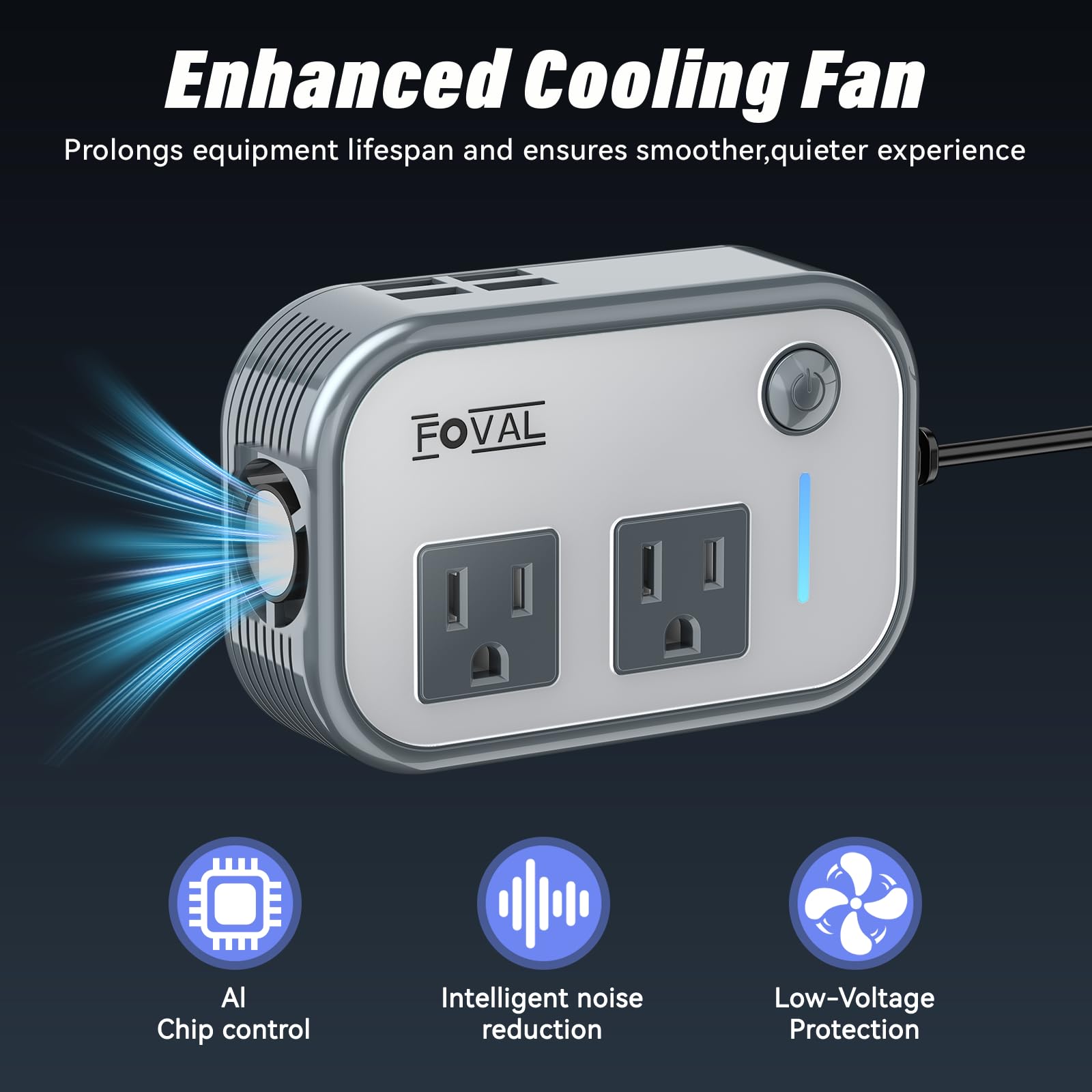 FOVAL detalle del ventilador inteligente para refrigeración silenciosa y eficiente