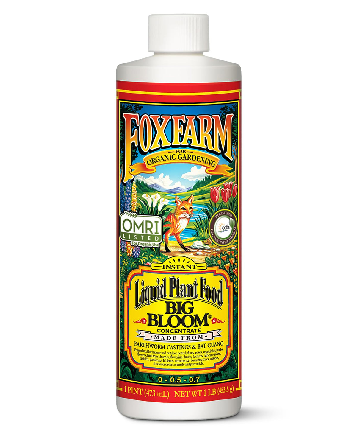 FoxFarm Big Bloom frente del envase mostrando etiqueta y tamaño útil