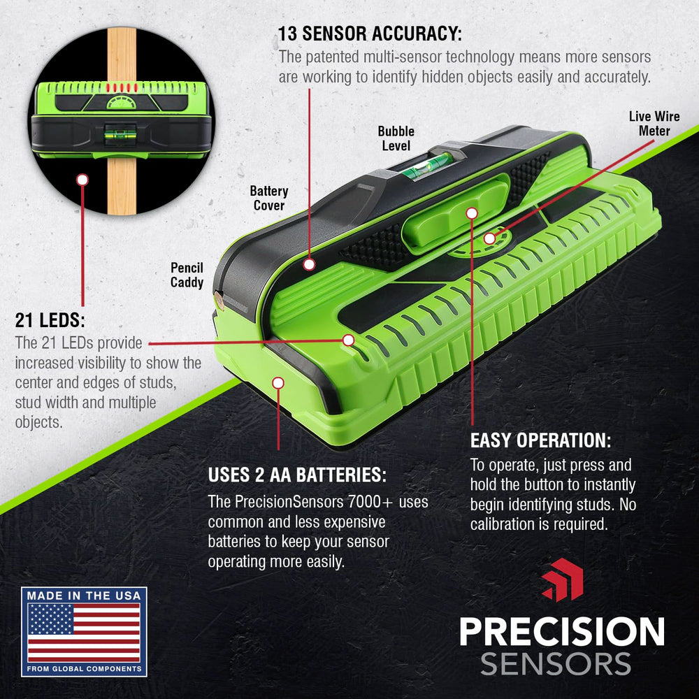 Franklin Sensors ProSensor M210 en uso detectando montante antes de perforar, mejora la seguridad