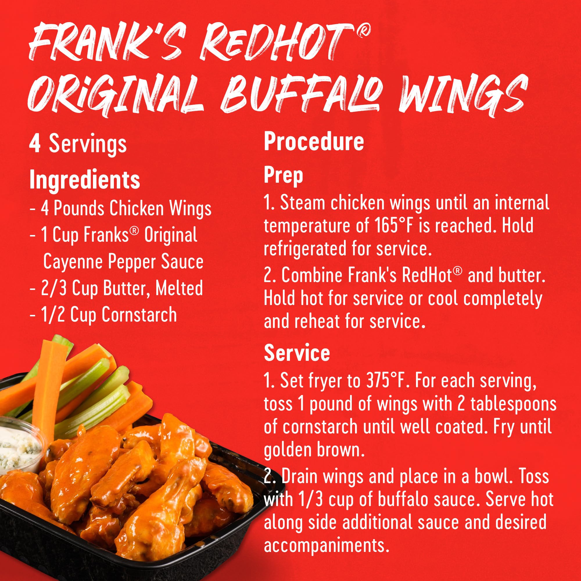 Frank's RedHot garrafón en cocina profesional listo para servicio
