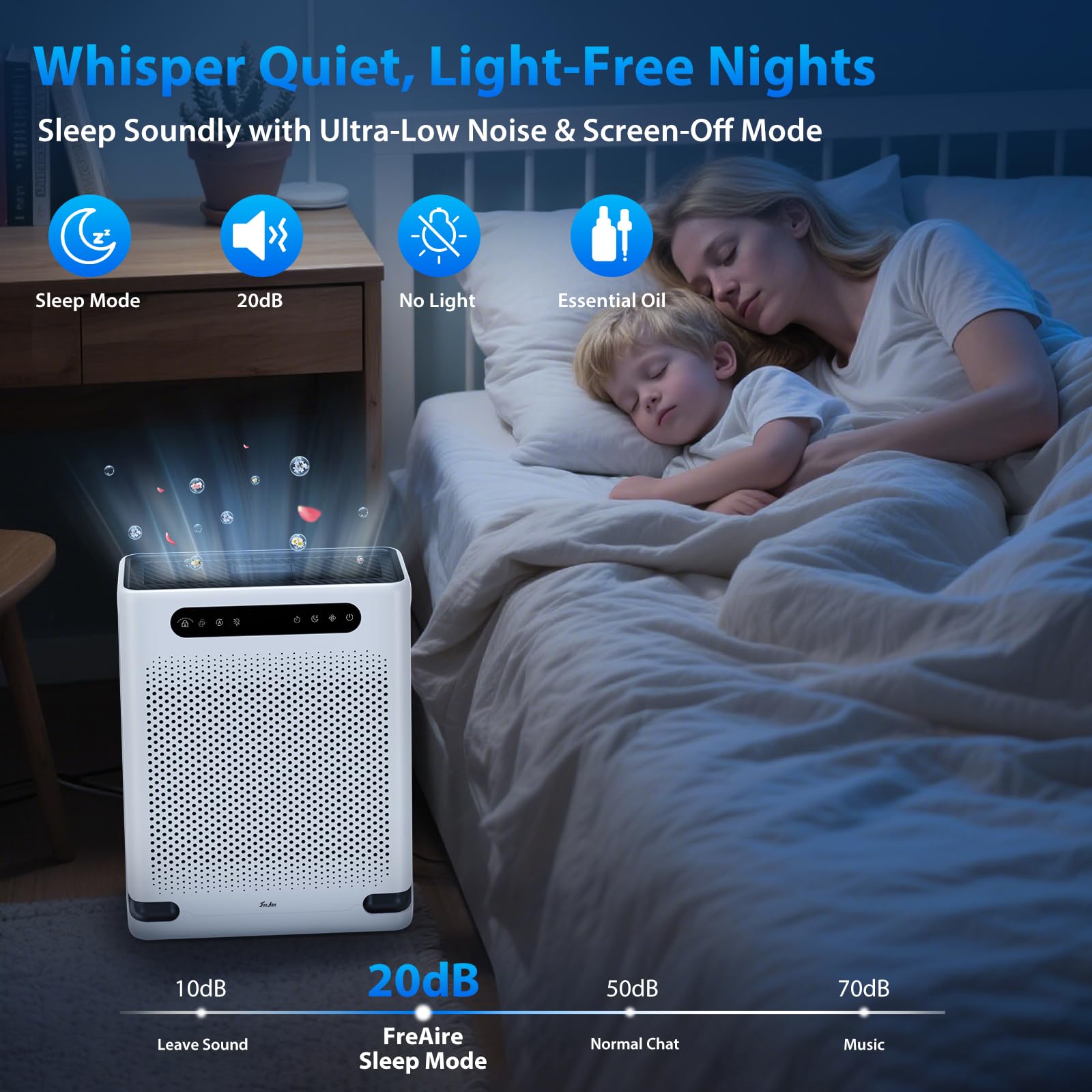 FreAire HAP605 purificando aire en un salón amplio para ambientes más limpios
