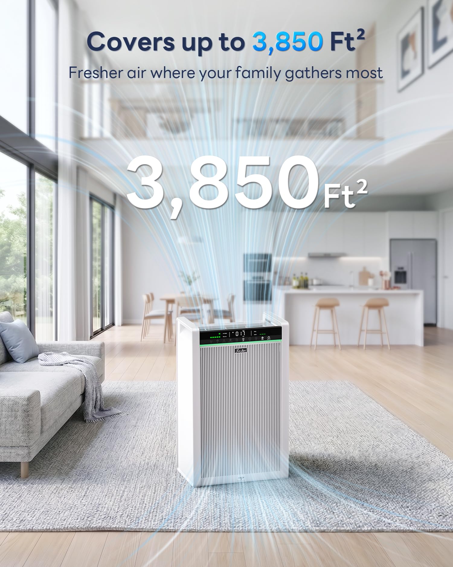 FreAire pantalla táctil con indicador PM2.5 para control fácil