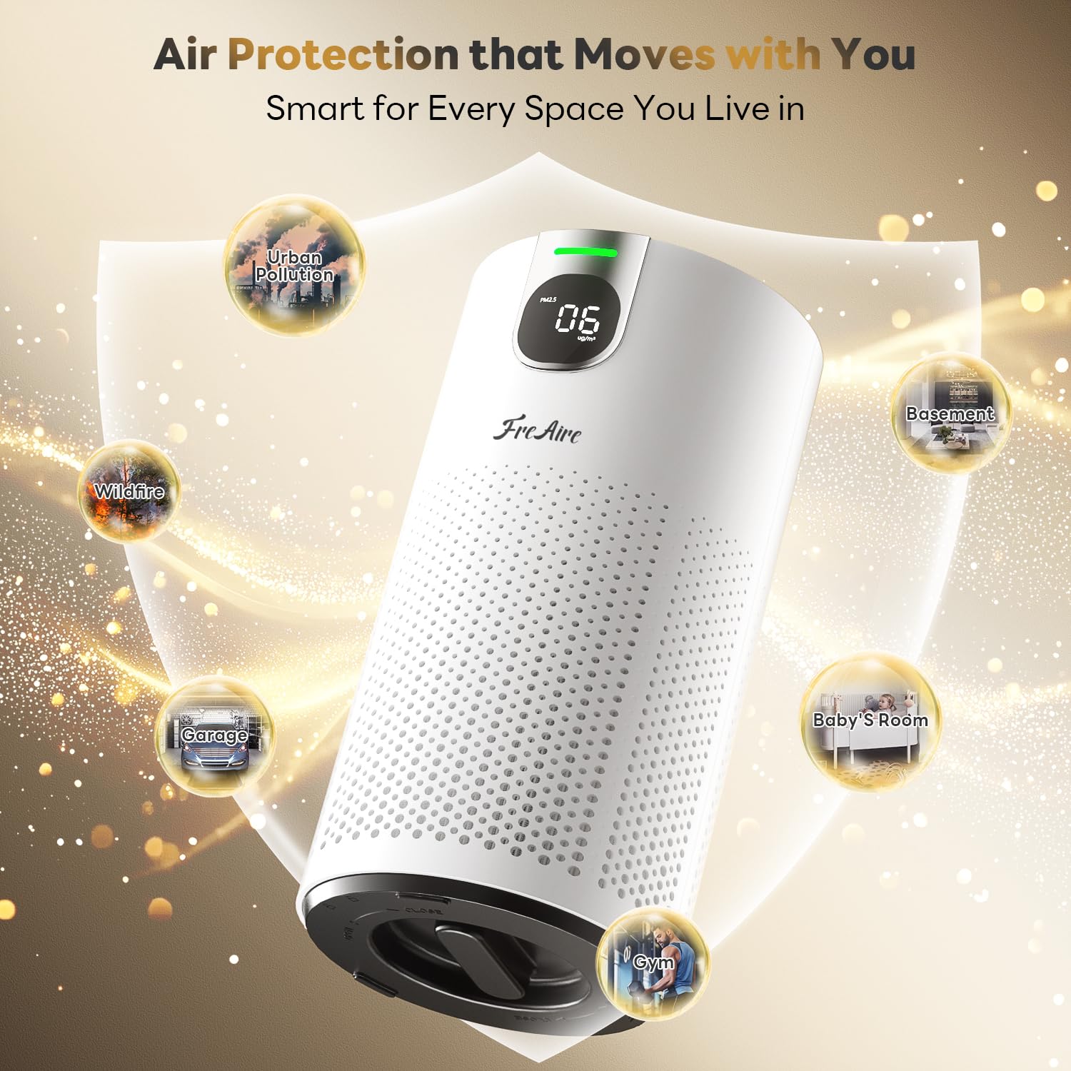 FreAire VisionAir packaging with manuals highlighting certified safety and support