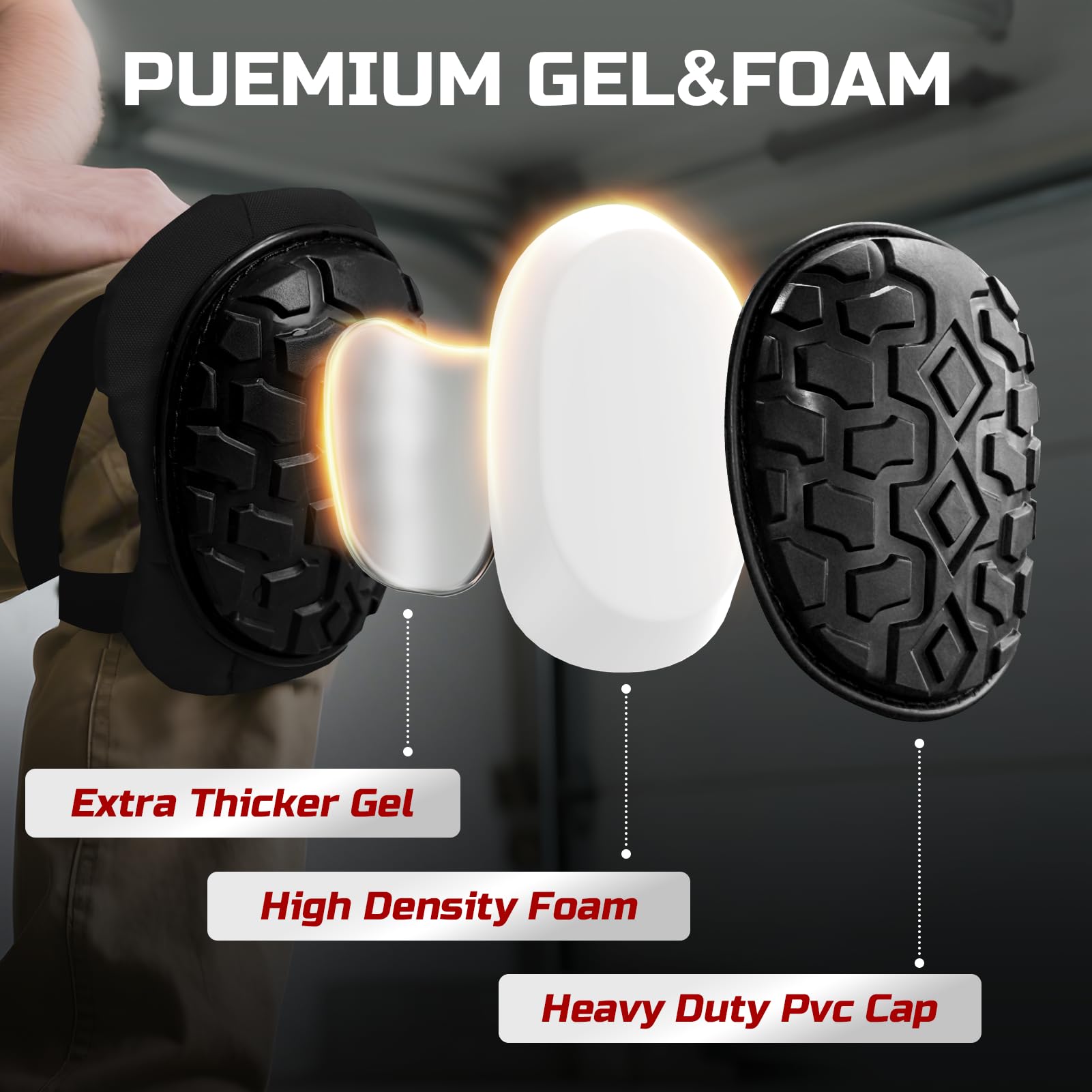 FREEKYROCK detalle de la tapa dura resistente que protege la rodilla