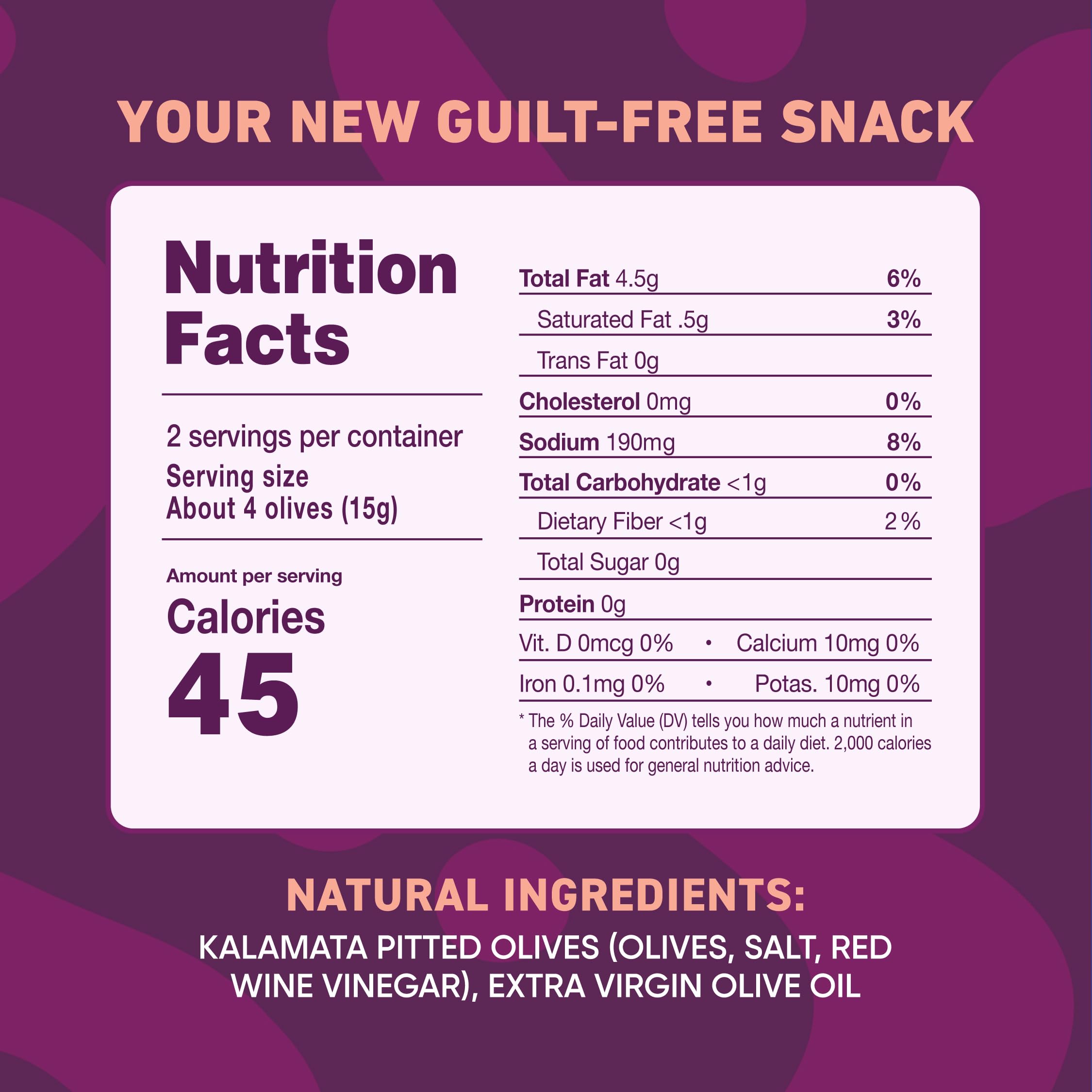 Freestyle Snacks primer plano textura Kalamata, sabor profundo visible