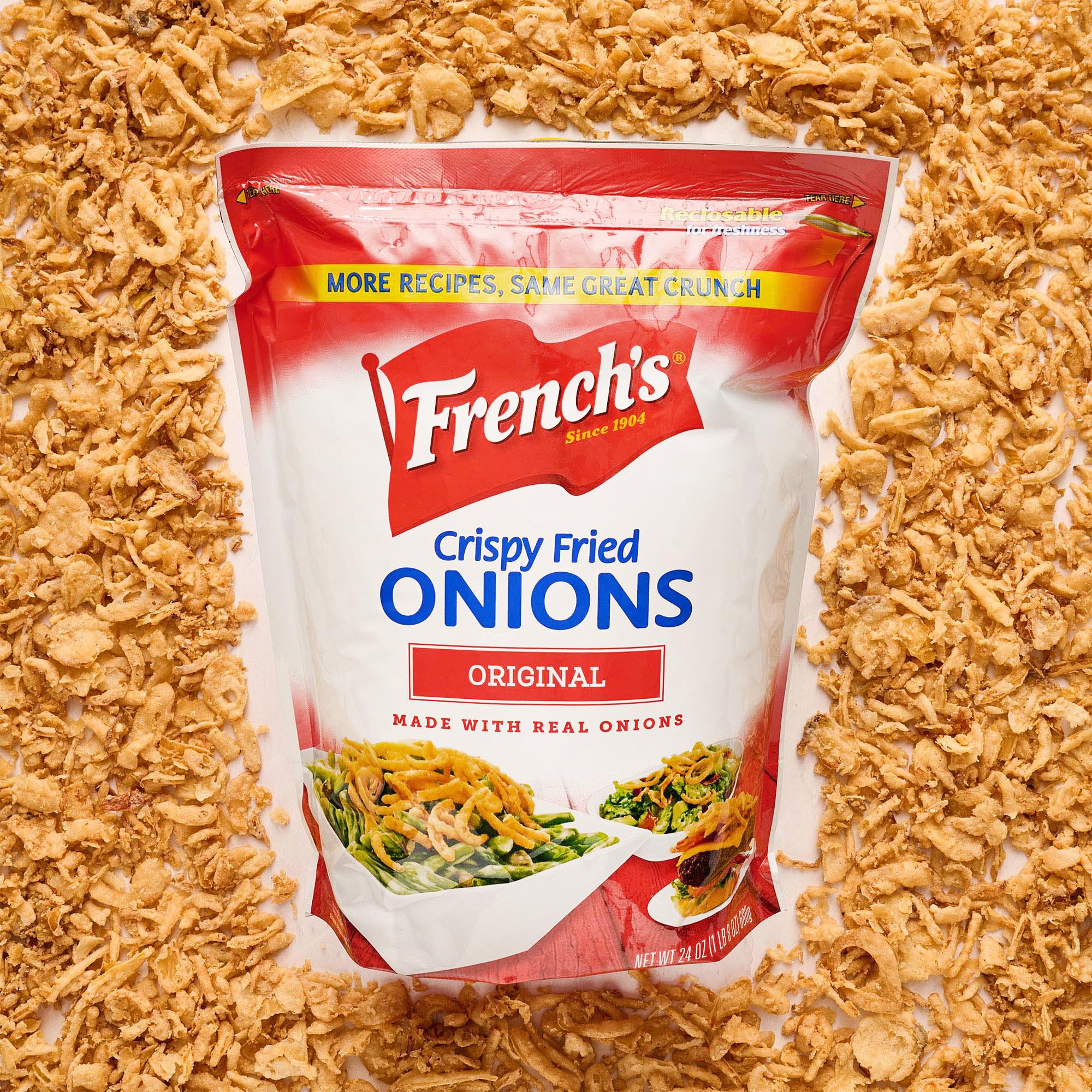 French's bol lleno con cebolla frita para añadir a recetas