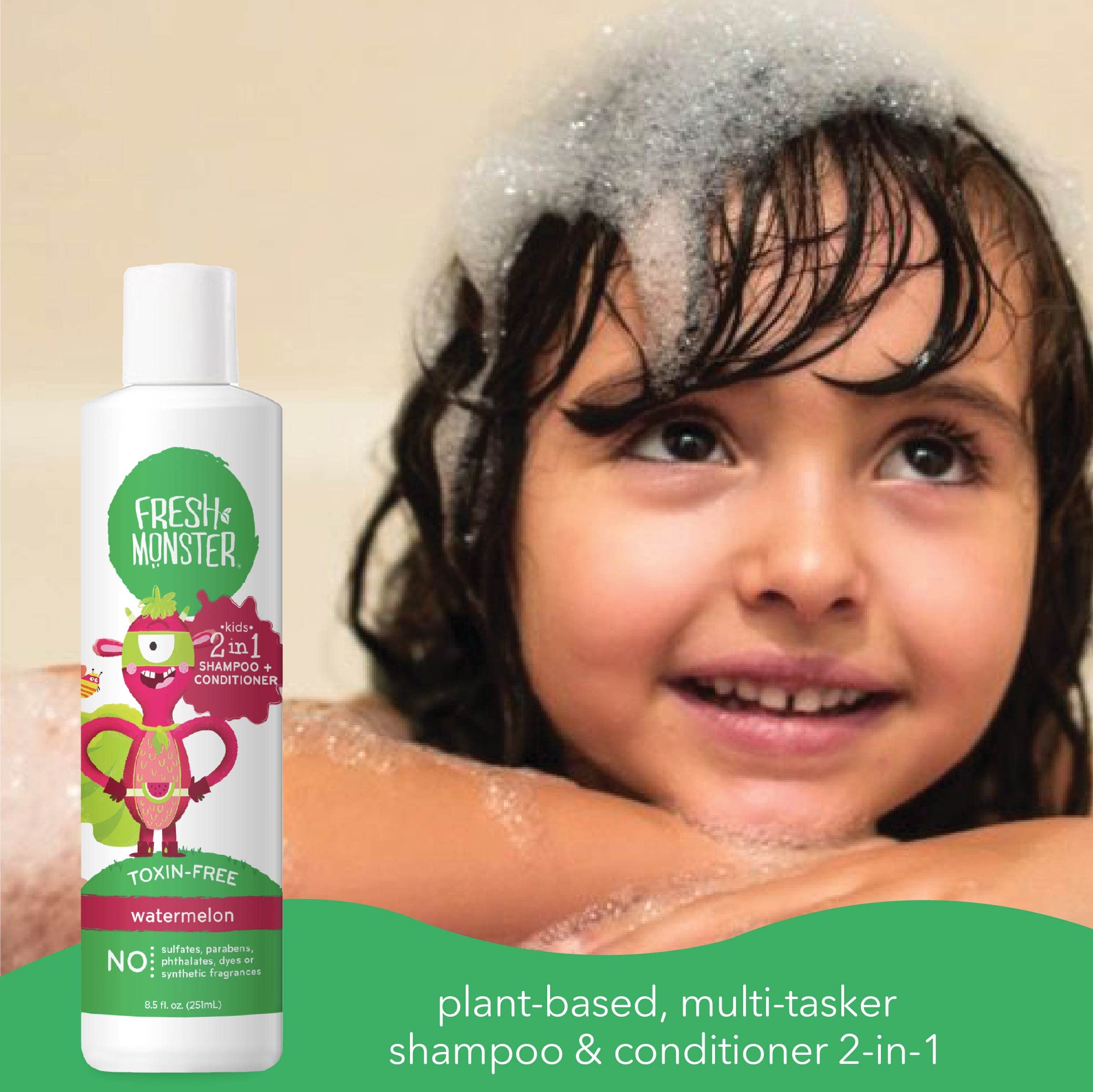 Fresh Monster textura espumosa suave que limpia sin resecar el cabello