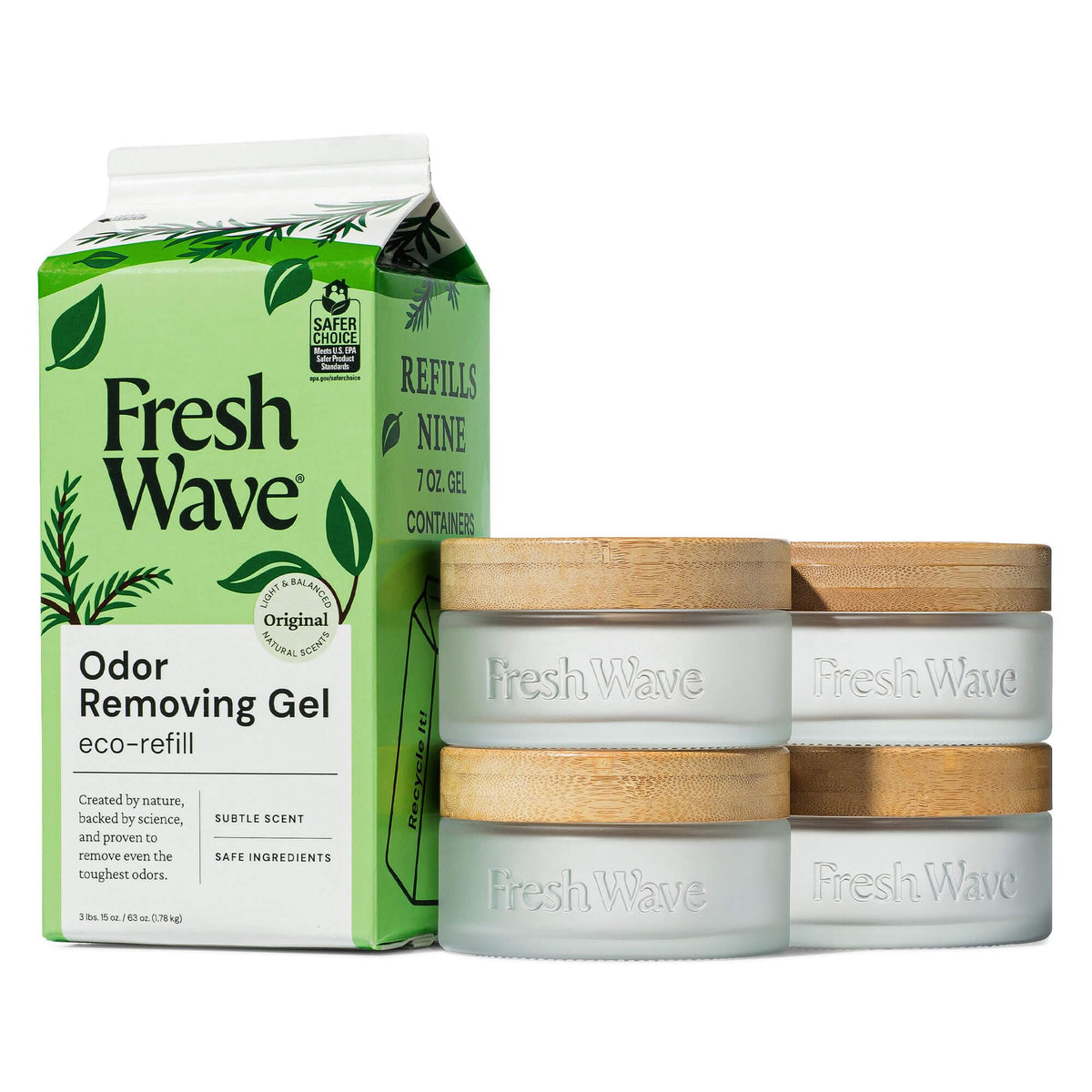 Fresh Wave tarros y recarga vista frontal mostrando kit completo