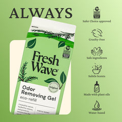 Fresh Wave primer plano textura del gel ilustrando acción continua