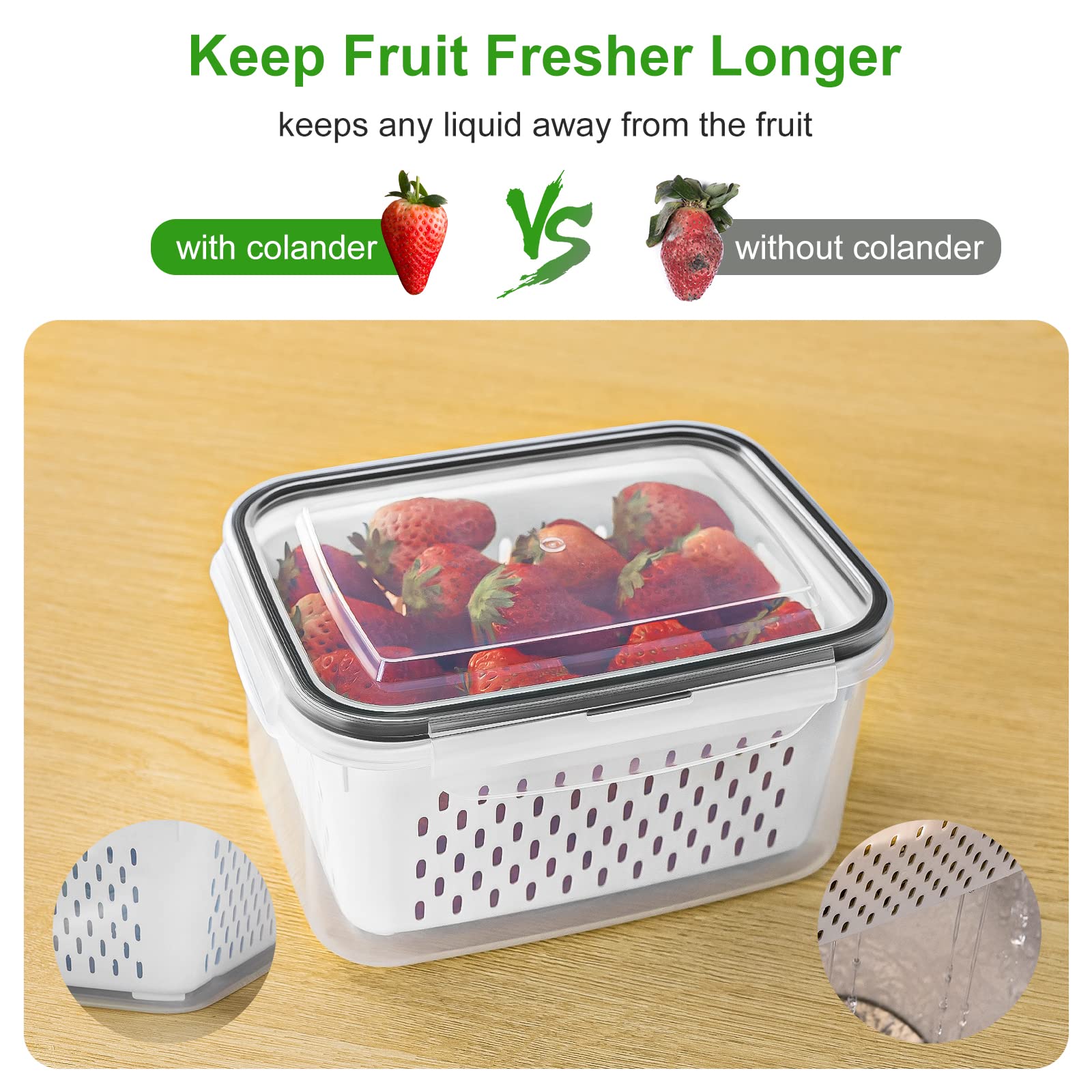 Freshmage contenedor 4200 ml lleno de verduras para conservar frescura