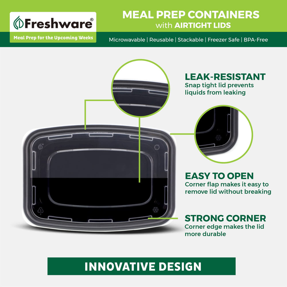 Freshware recipientes apilados en nevera ahorrando espacio