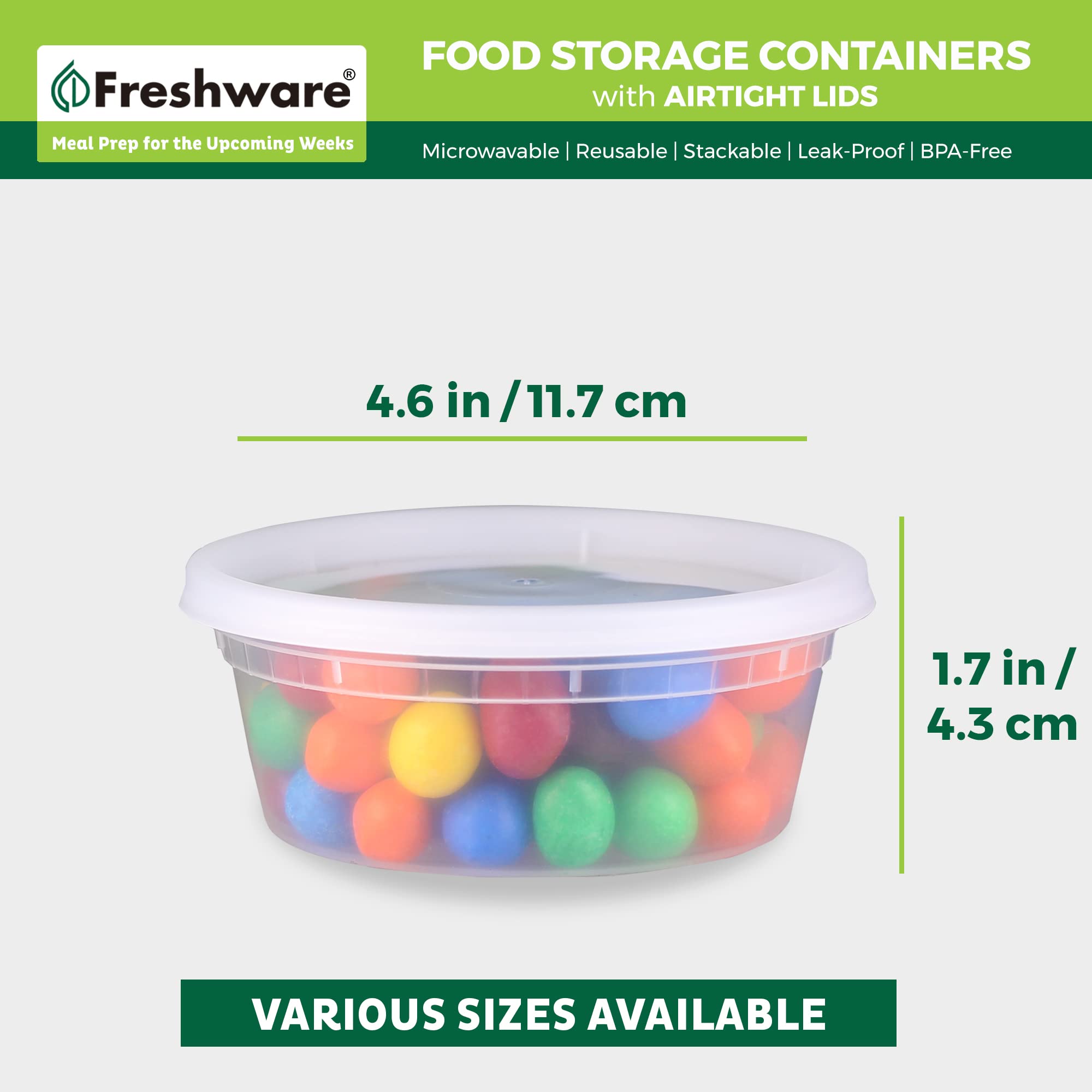 Freshware contenedores apilados en nevera, ahorro de espacio