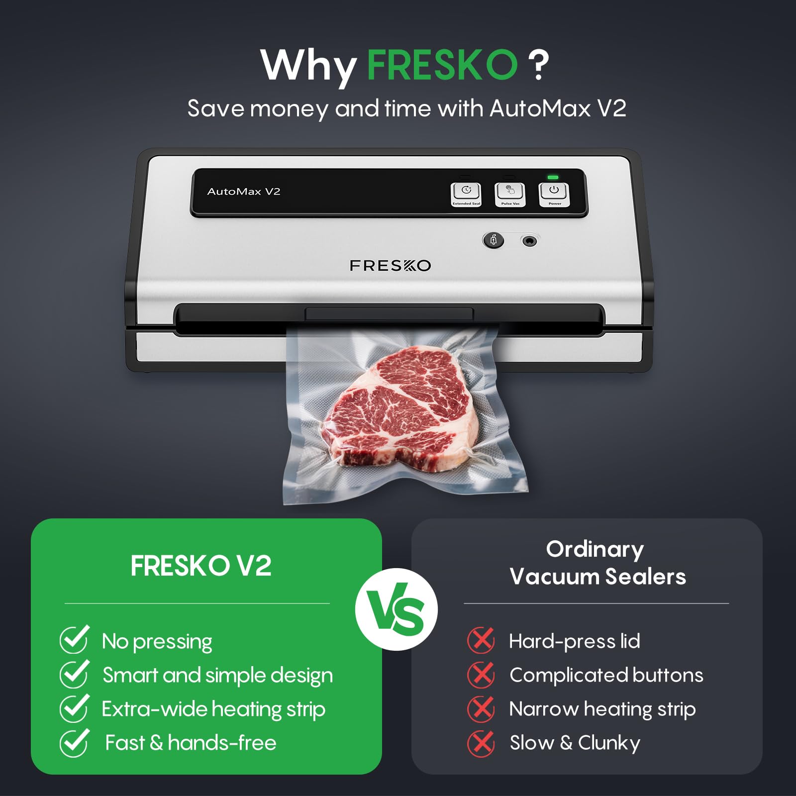 FRESKO sellando carne para sous vide conservando textura y frescura