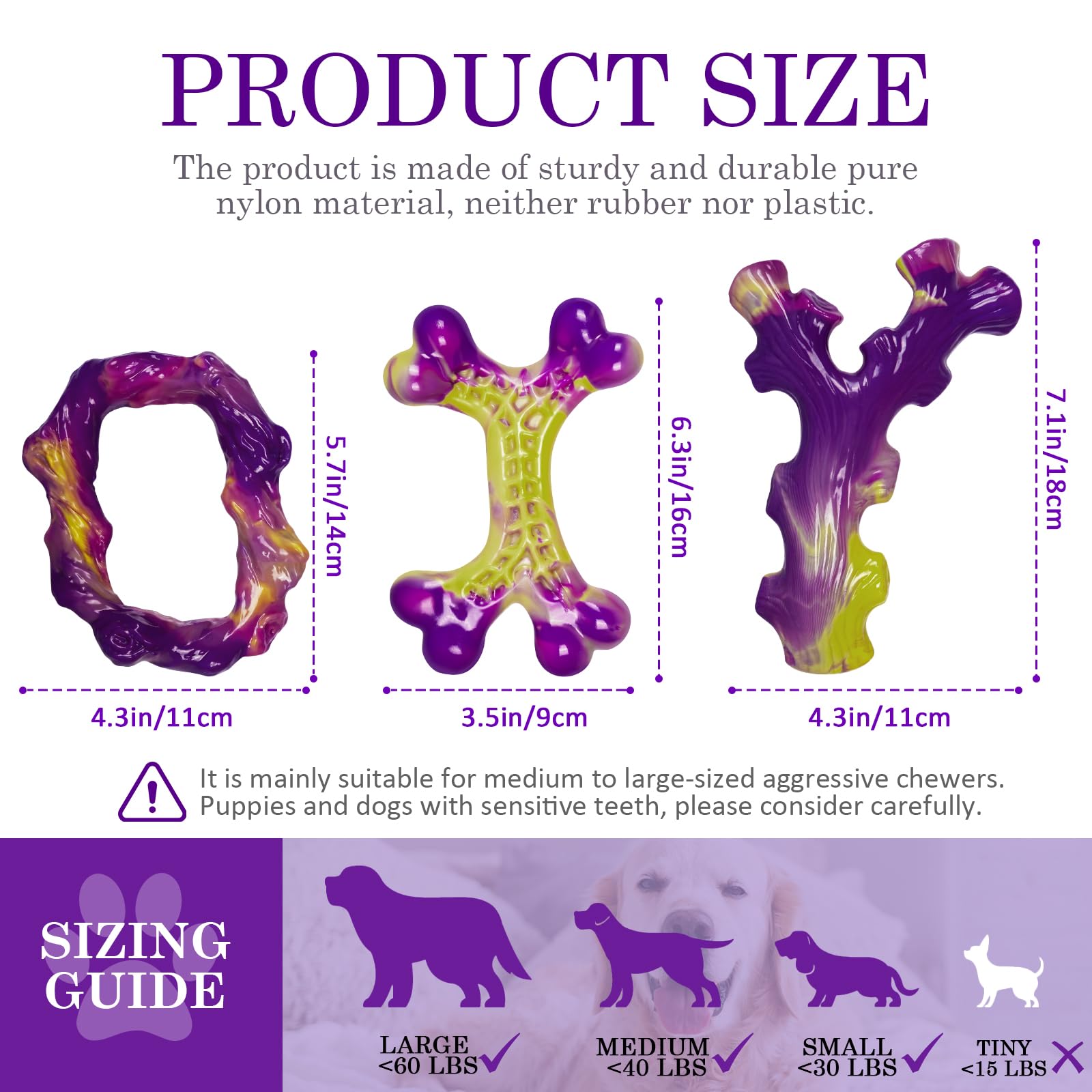 Frienhund textura detalle nylon resistente para mordidas fuertes