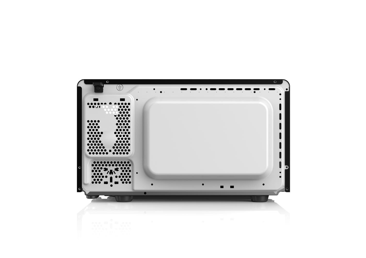 Frigidaire EMW727 junto a caja de cereal muestra tamaño compacto y ahorro de espacio