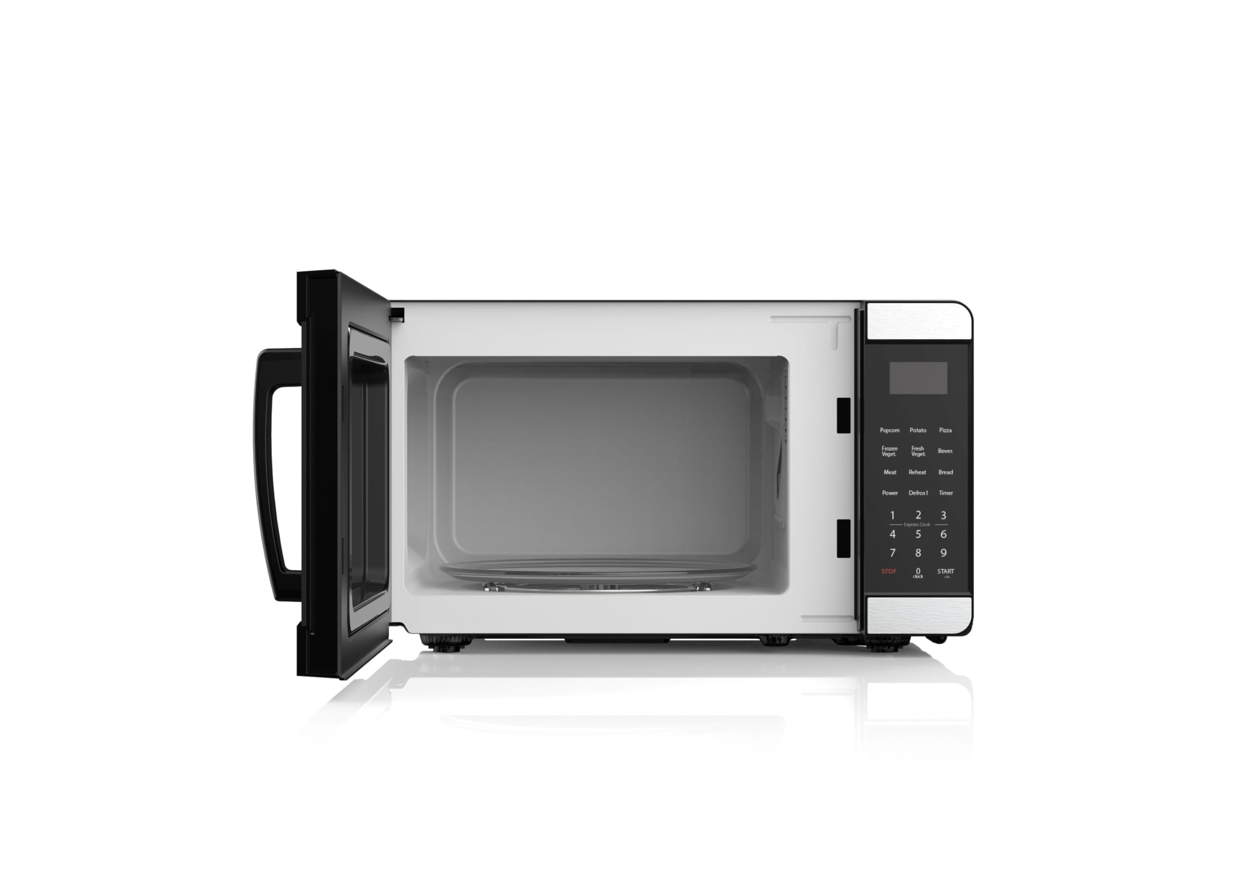 Frigidaire EMW727 puerta abierta con plato y plato giratorio facilidad de acceso