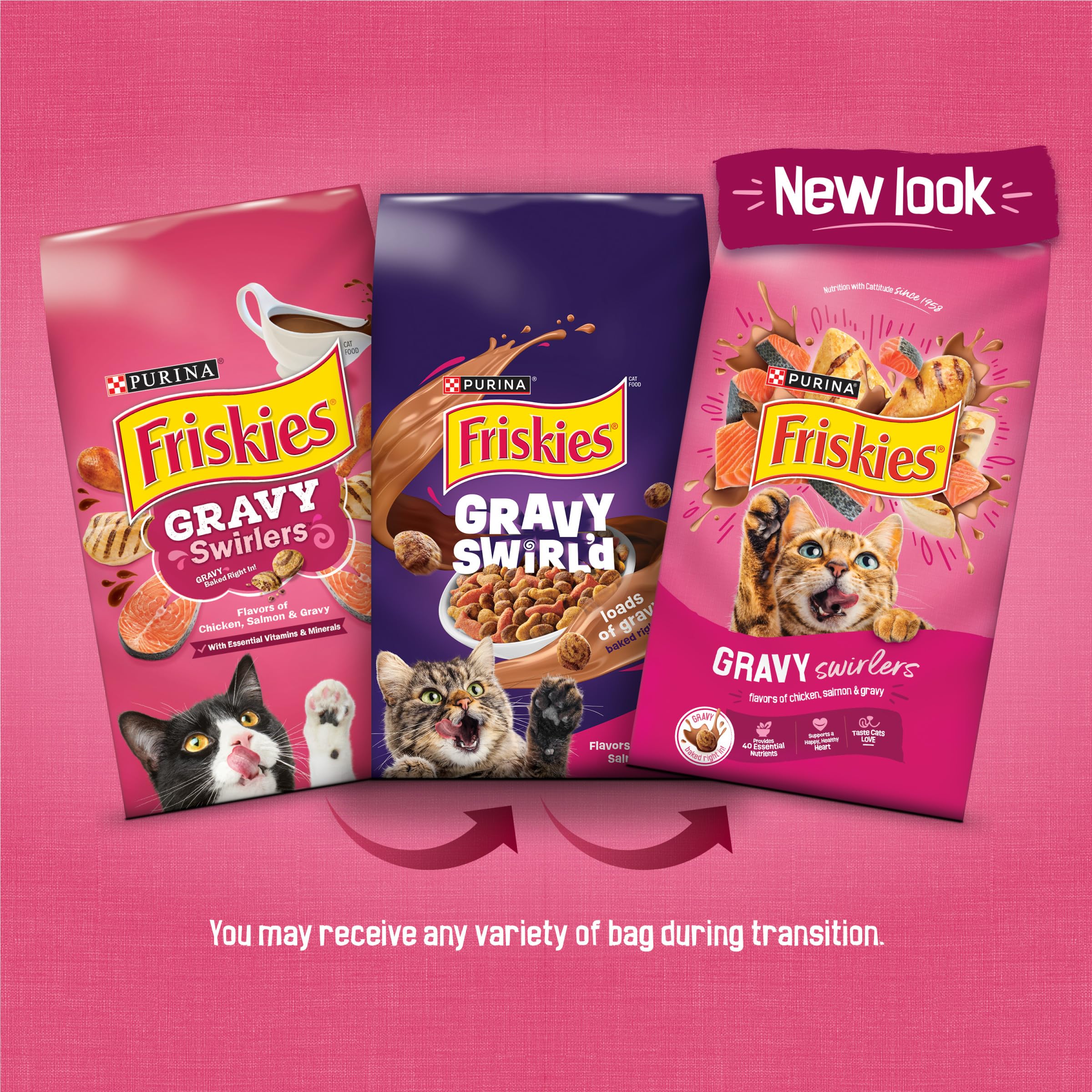 Friskies croqueta en detalle que resalta textura y gravy horneado