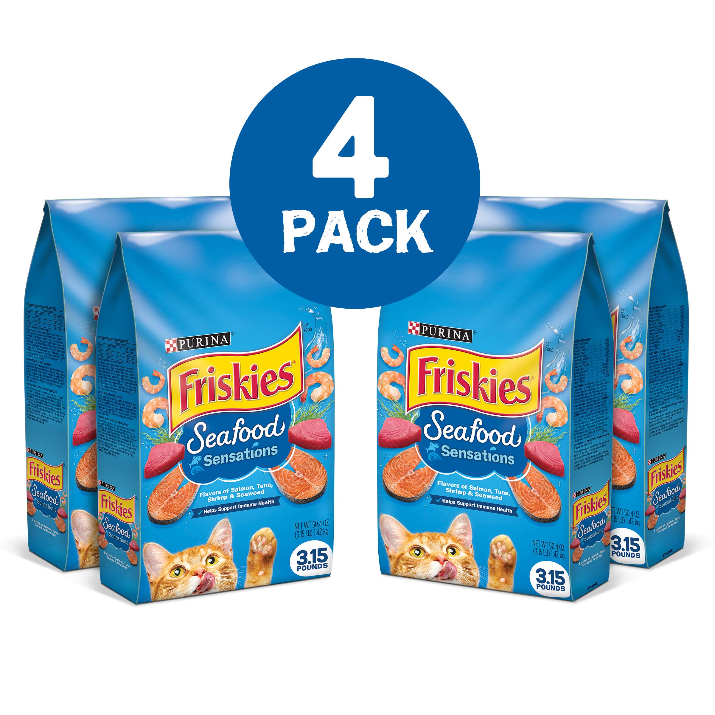 Friskies etiqueta nutricional enfocada en vitaminas y nutrientes clave