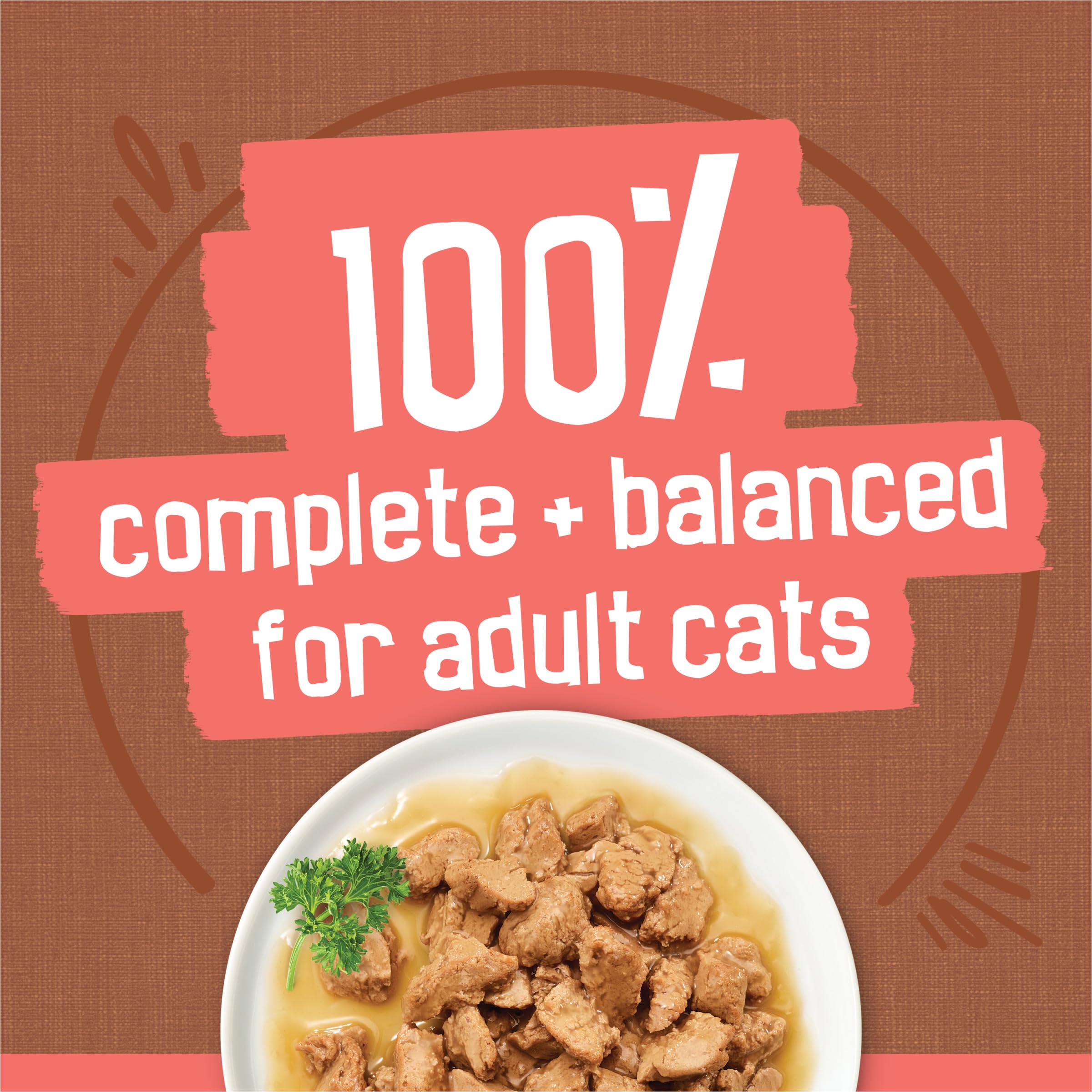 Friskies comparación de tamaño de lata con mano para escala