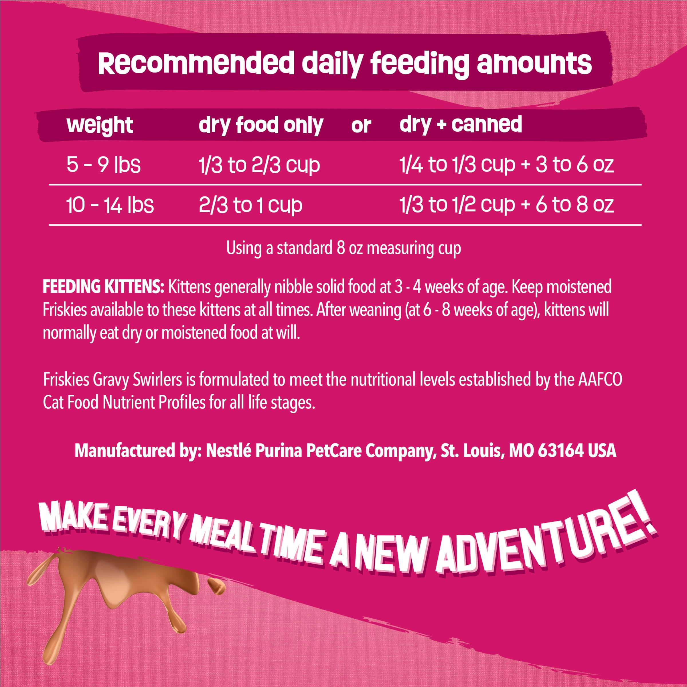 Friskies etiqueta nutricional enfocada en 40 nutrientes esenciales