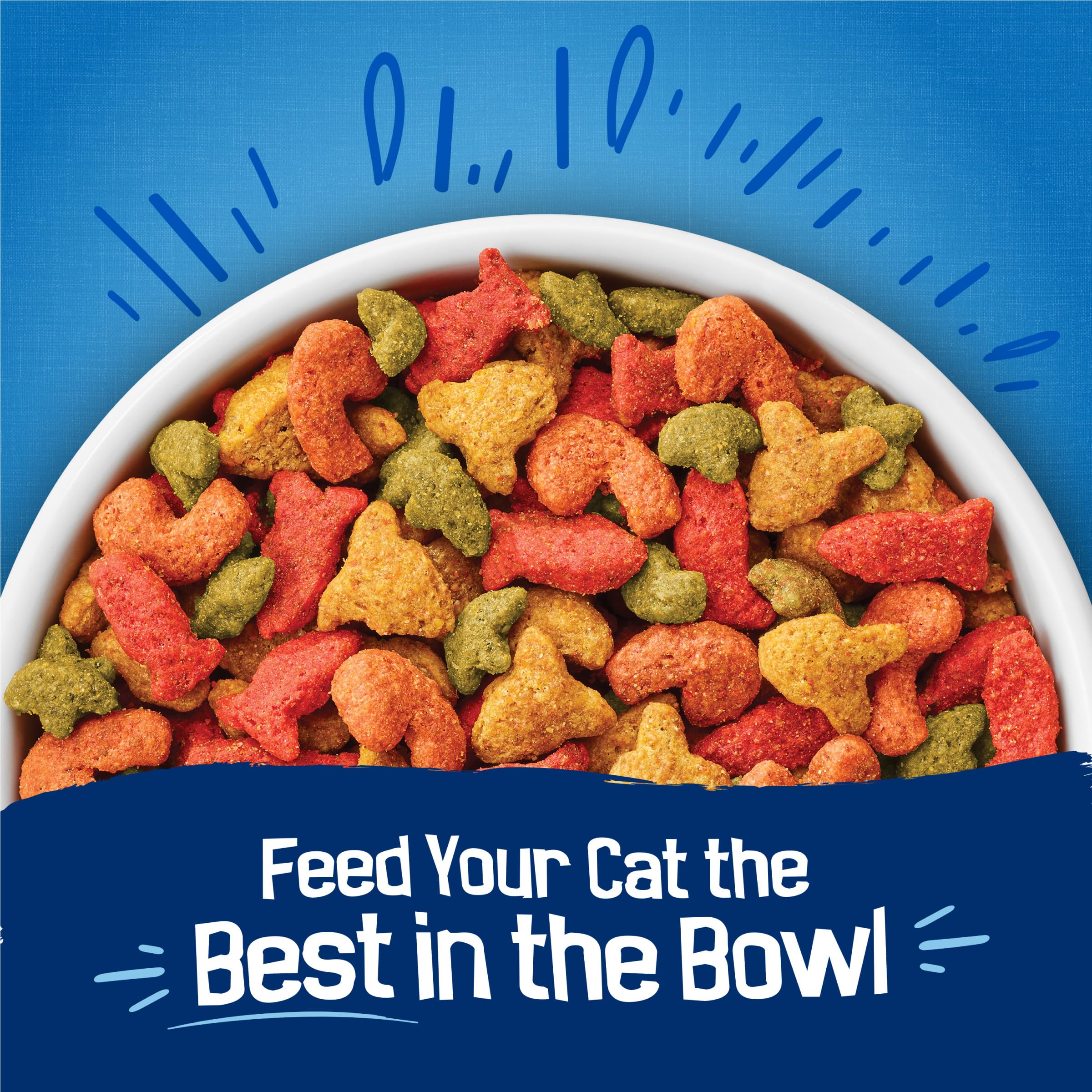 Friskies ilustración de salmón, atún y camarón para claridad de ingredientes