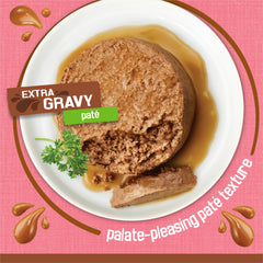 Friskies close-up pate texture showing smooth consistency for easy eating