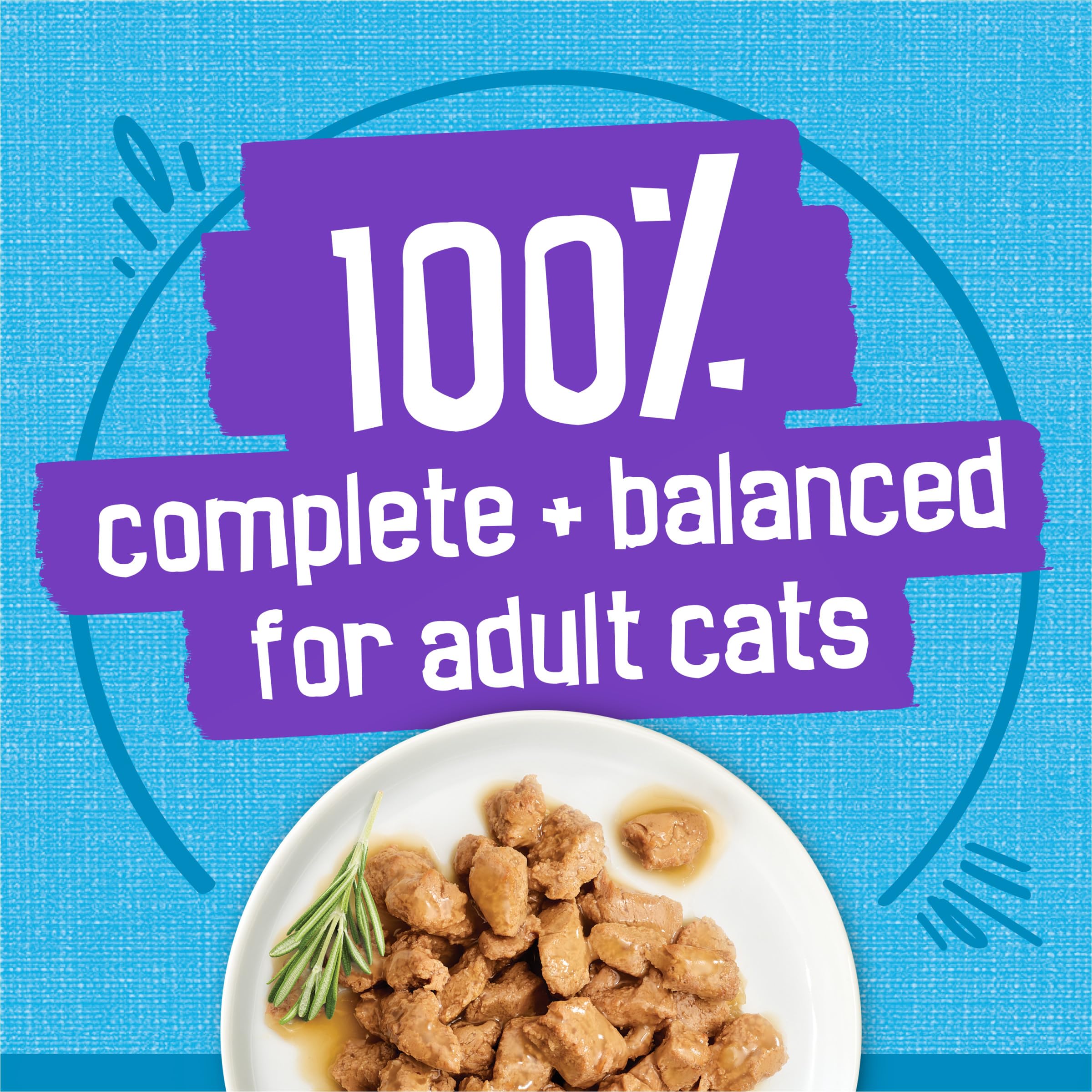 Friskies porción servida en plato para control fácil de raciones