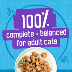 Friskies porción servida en plato para control fácil de raciones