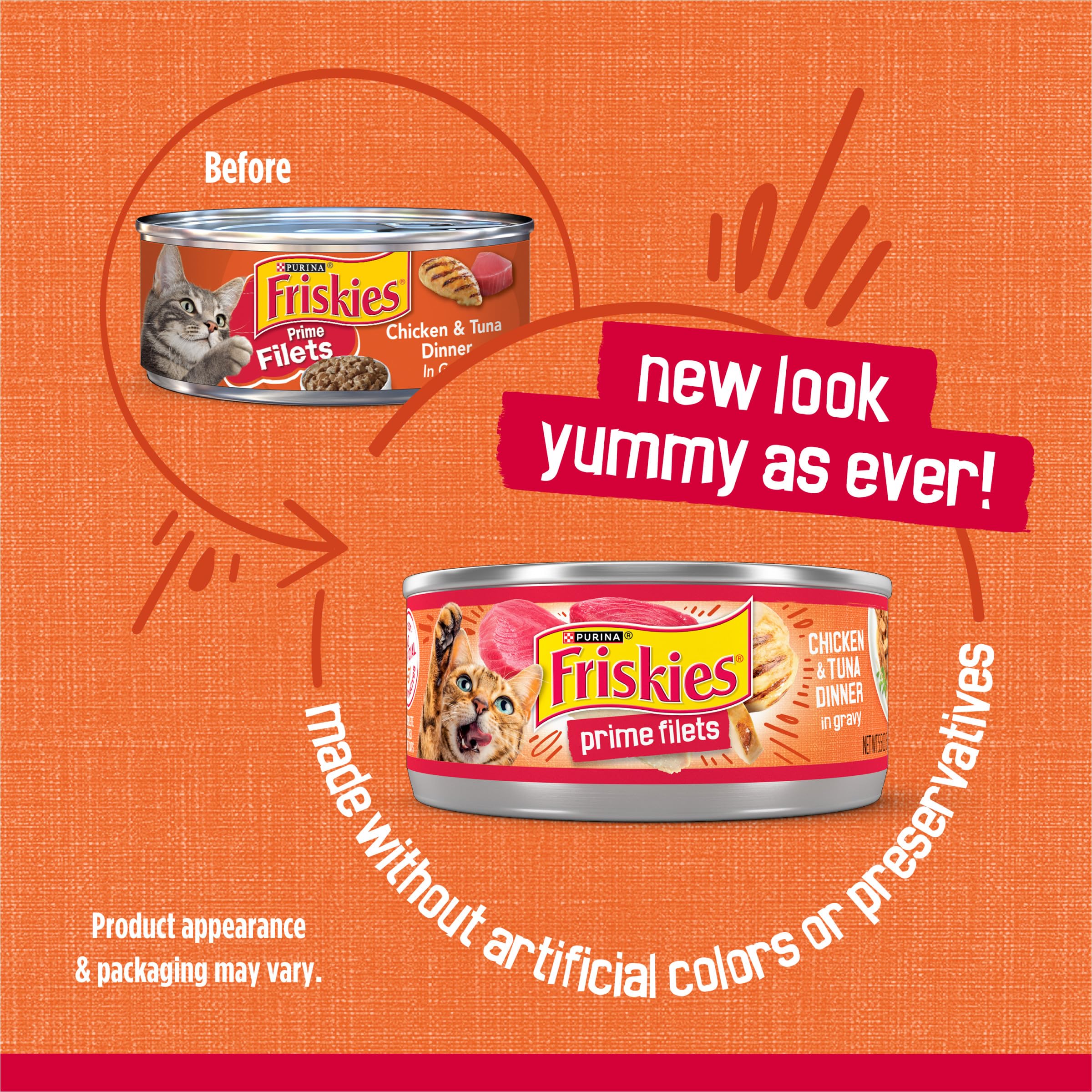 Friskies textura con trozos desmenuzados y atractivo visual