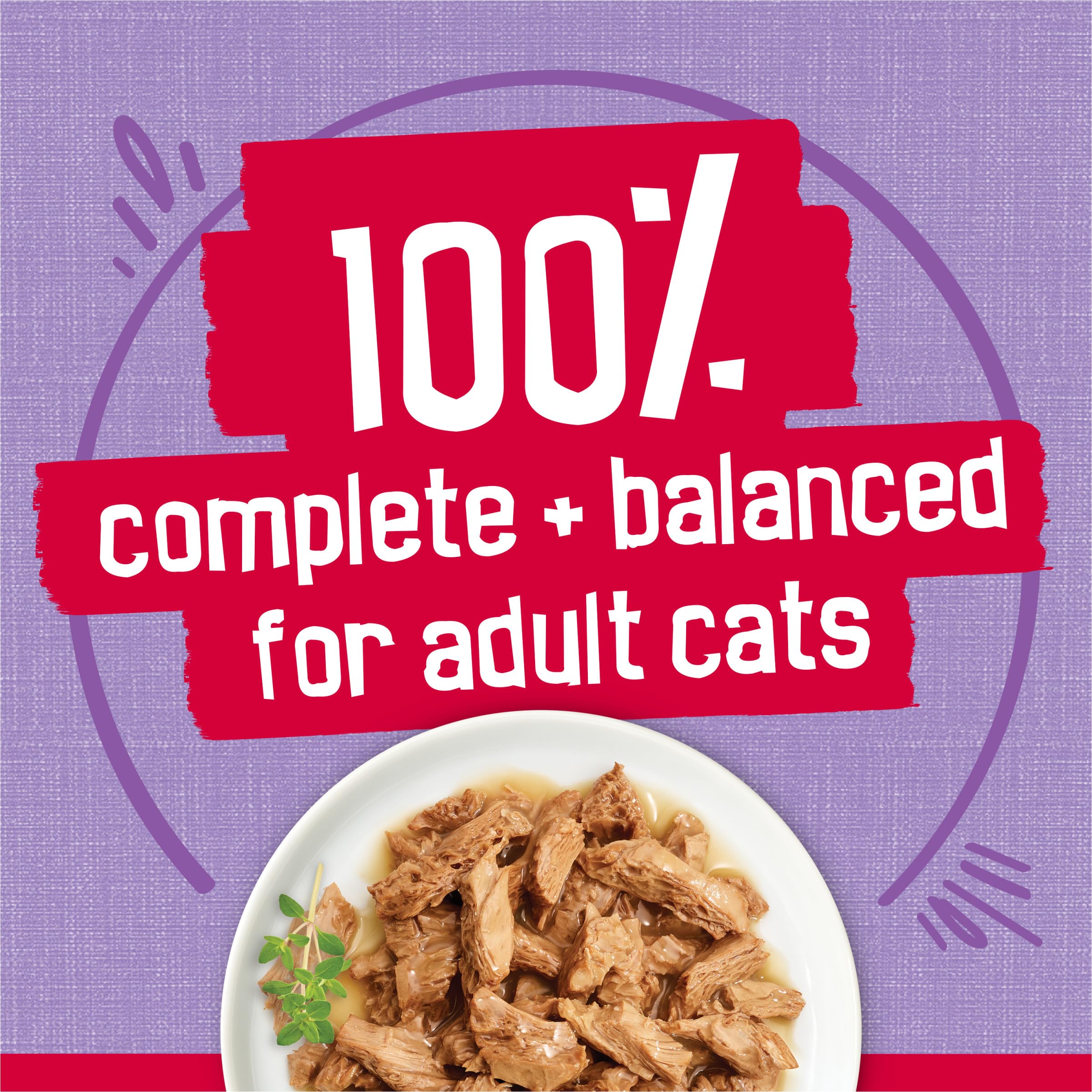 Friskies tamaño de lata comparado con mano para referencia de porción