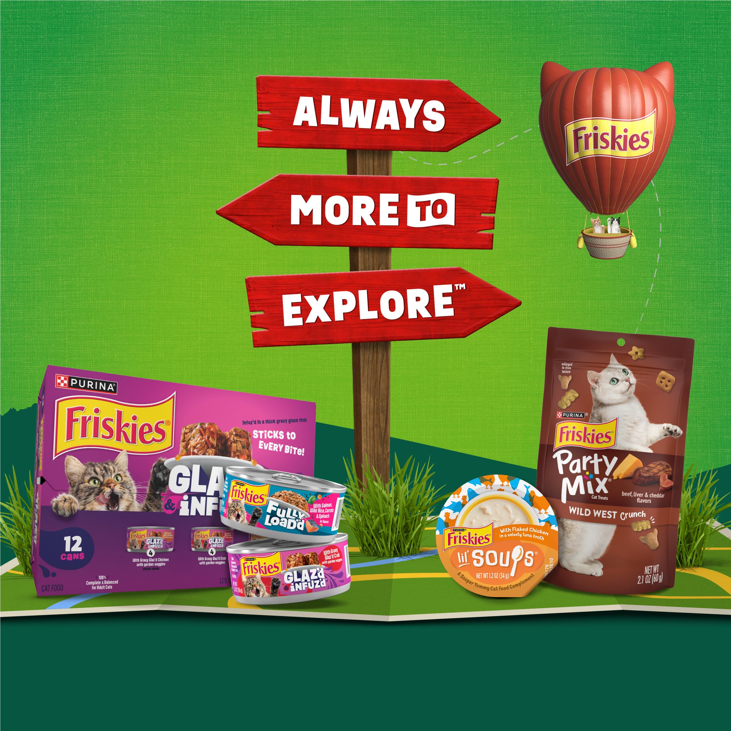 Friskies Purina escena doméstica familiar que sugiere rutina fácil